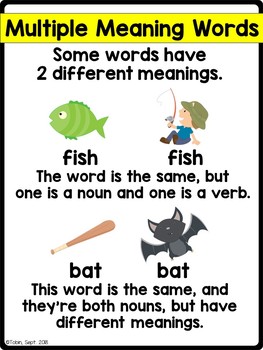 1st grade level words with multiple meanings
